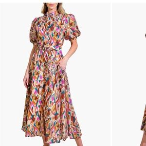 Flying Tomato Colorful Geometric Maxi Dress